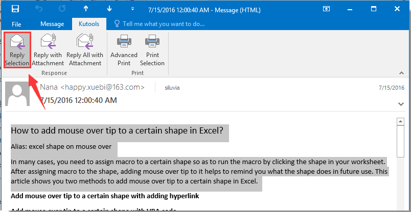 outlook email text only