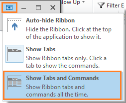 show toolbar in outlook