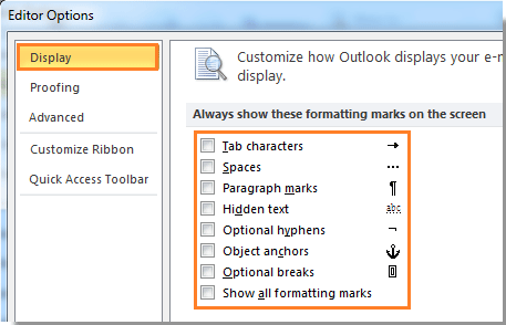 how do i hide formatting marks in word 2016