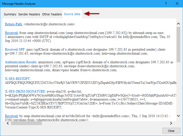 how to view headers outlook 2016