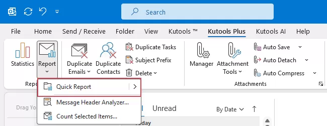 click Kutools Plus > Report > Quick Report