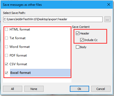 doc export header solo per excel csv 2