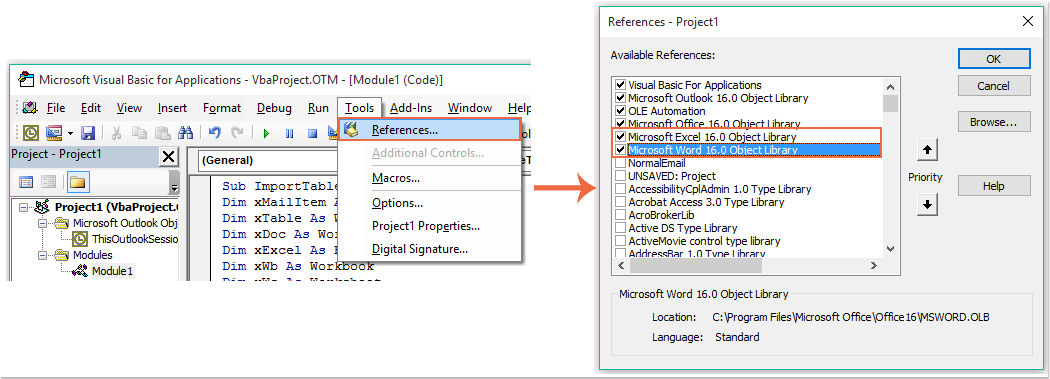 doc excel 2'e dışa aktarma tabloları