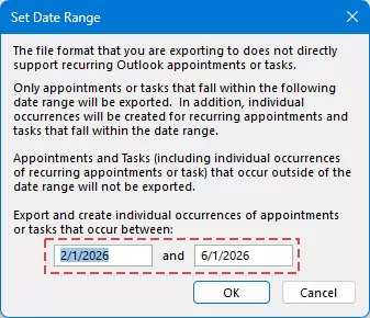 enter the date range that you want to extract the tasks