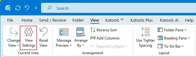 aClick View > View Settings