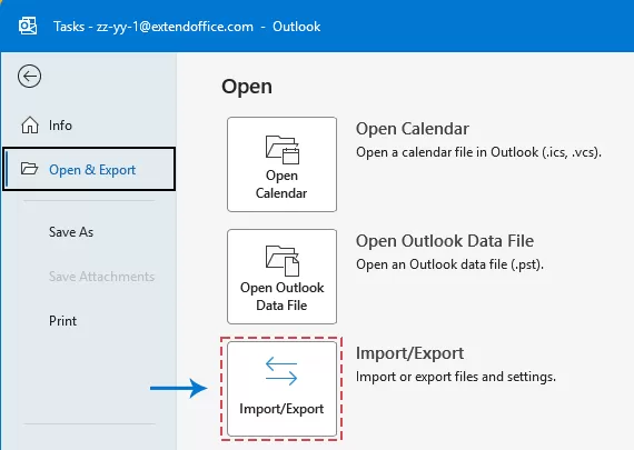 click Import/Export feature