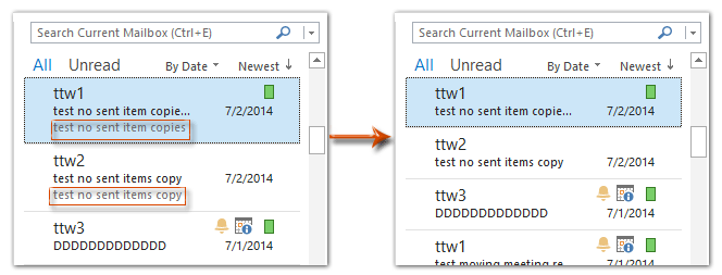 adding the delete x to message preview in outlook 2016