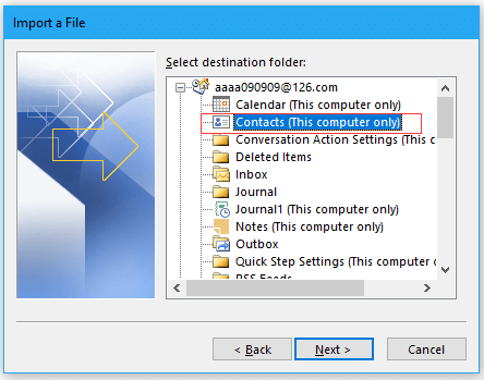 import contacts into em client