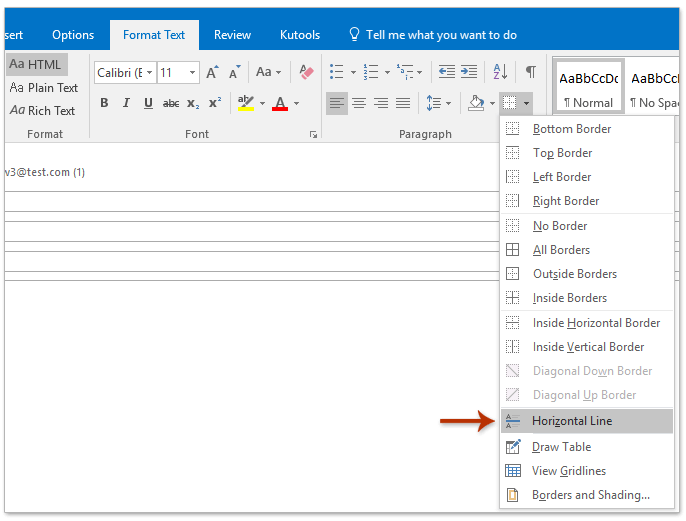 openoffice insert horizontal line