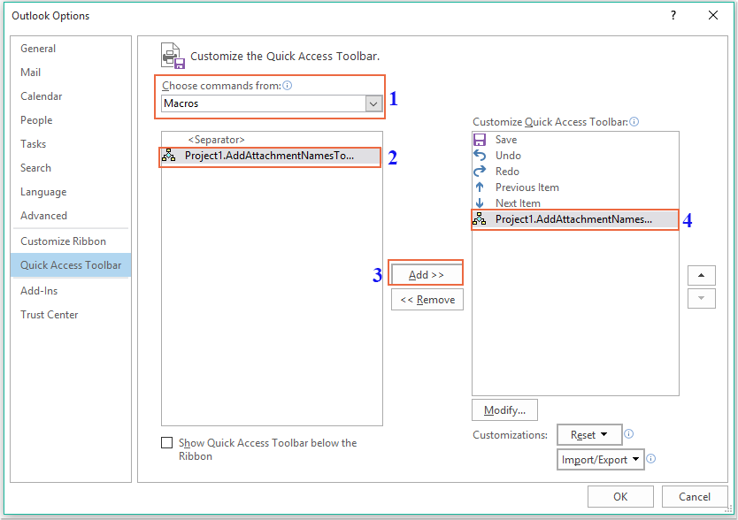 How to list all attachment names into message body when composing email