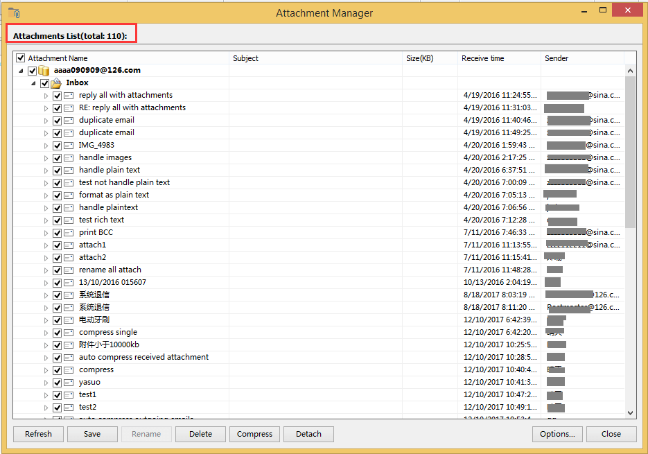How to list all emails with attachments in Outlook?