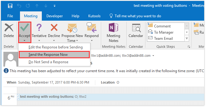 custom voting buttons outlook 2016