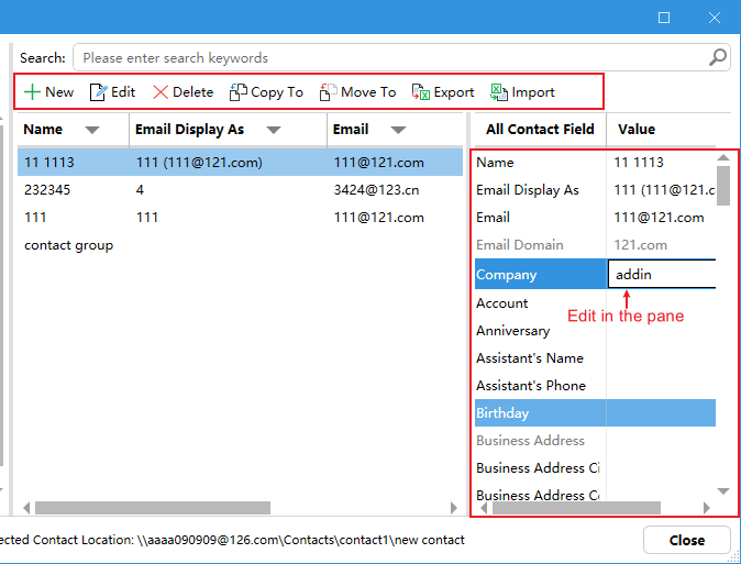 kutools-edit-contact