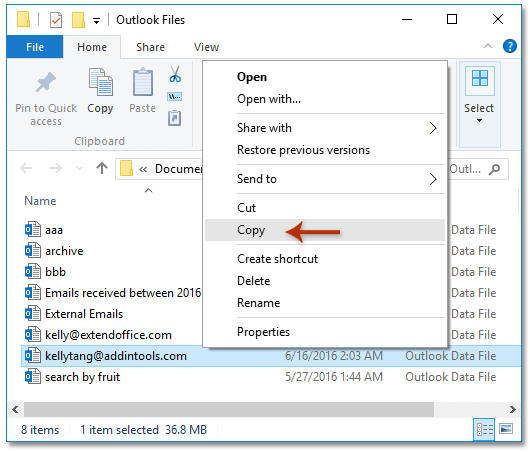 how to backup outlook account settings