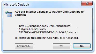 opening google calendar in outlook 2010