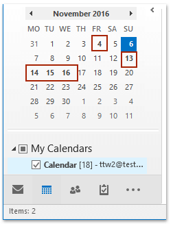 bold numbers in outlook calendar for mac