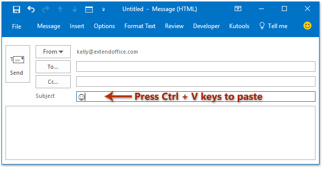 Add emoji to outlook mail