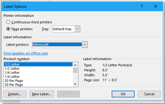 how to print address labels in word using contact list