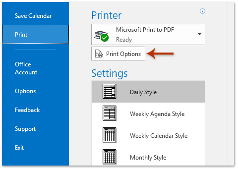 How to print an Outlook calendar in 15 minute increments?