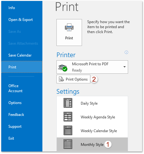 doc stampa opuscolo del calendario di Outlook 1