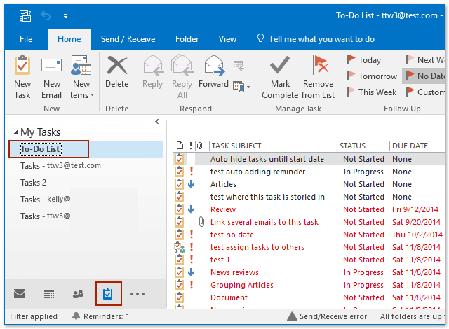 how to create a task in outlook