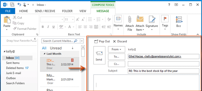 office 2016 reading pane top top top