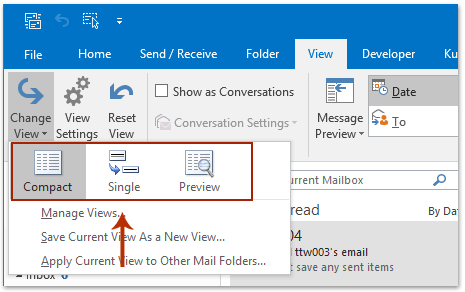 view inbox folder size imap outlook for mac