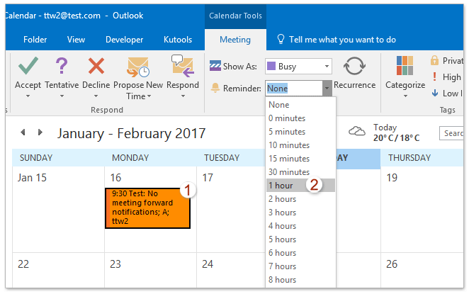 outlook 2016 reminders disable