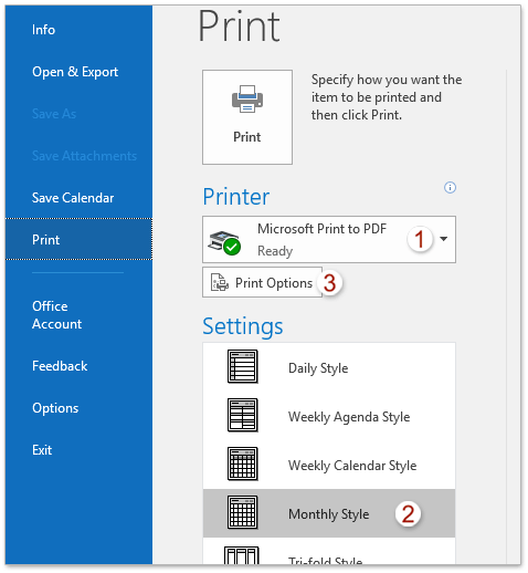 How To Save Outlook Calendar As Pdf File