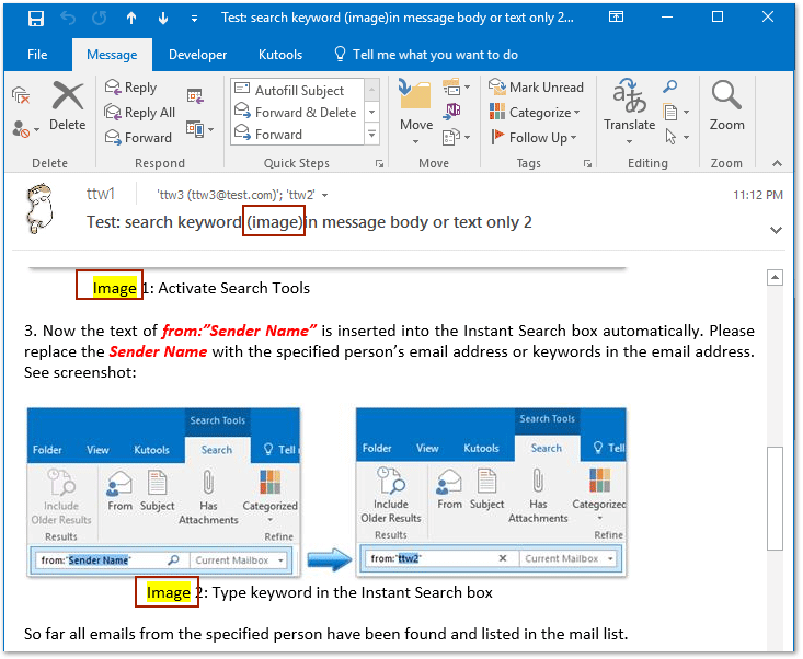 How To Search In Email Messages Bodytext In Outlook