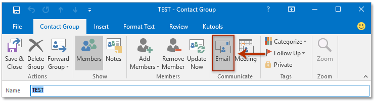 Hoe U Een E-Mail Verzendt Naar Een Contactgroep/Distributielijst In Outlook?