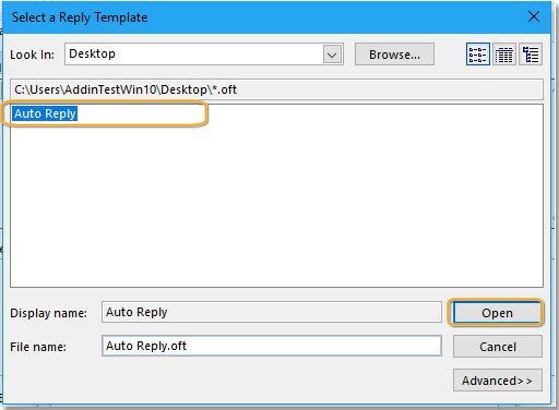 doc set automatische Antwort für jeden Absender 10