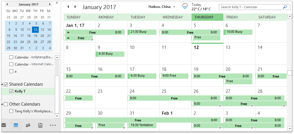 outlook private team calendar