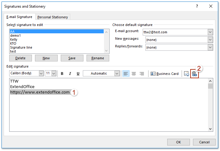 create signature in outlook