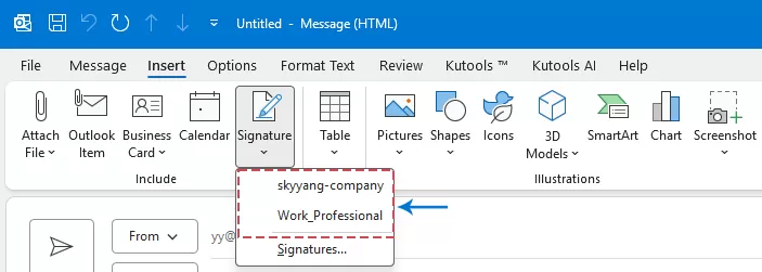Choose default signature for new or reply