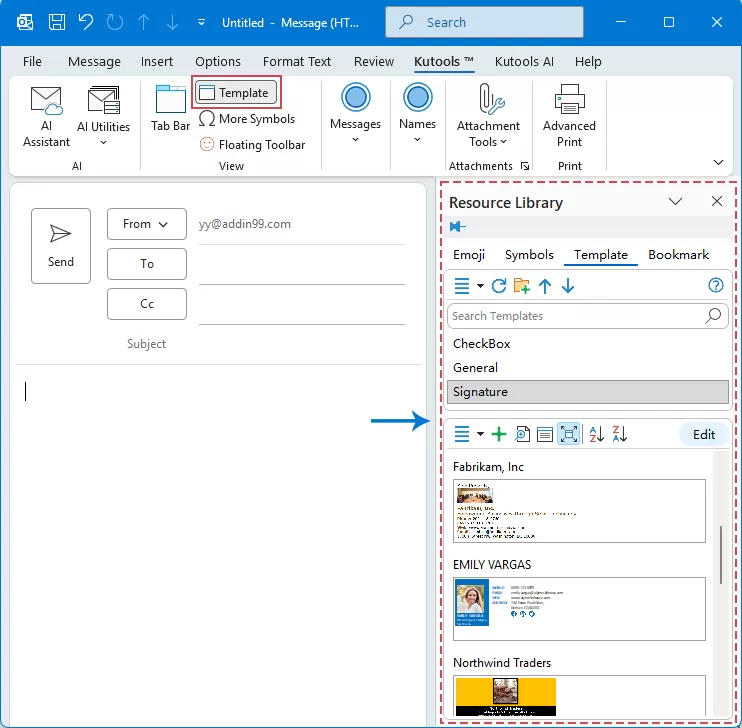 open the Resource Library pane