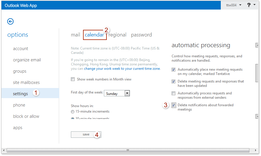 outlook 2016 account settings notificaitons