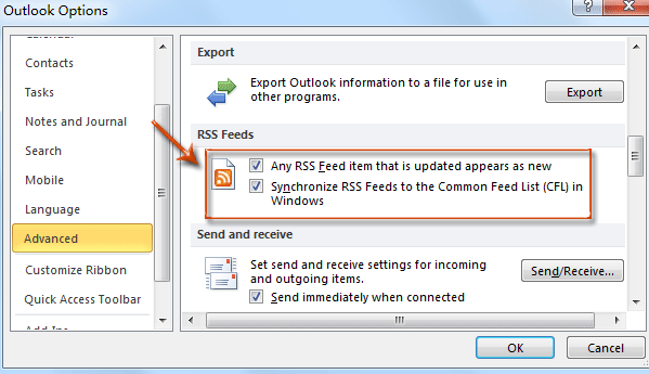 add rss feeds about outlook 2011