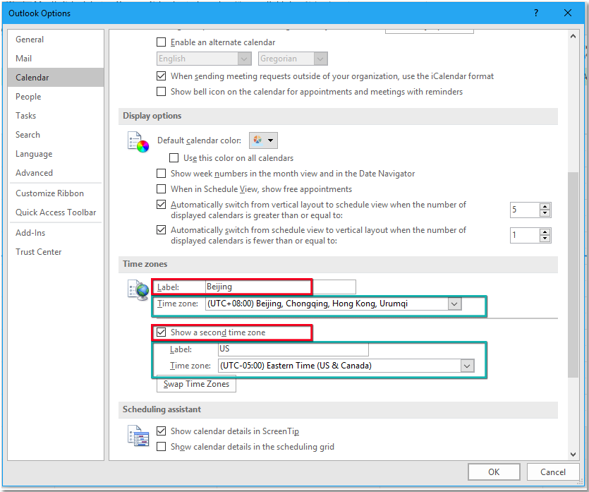 2 Time Zones In Outlook Calendar Design Talk