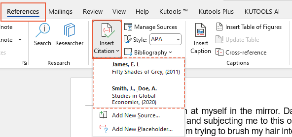 how to edit bibliography in word