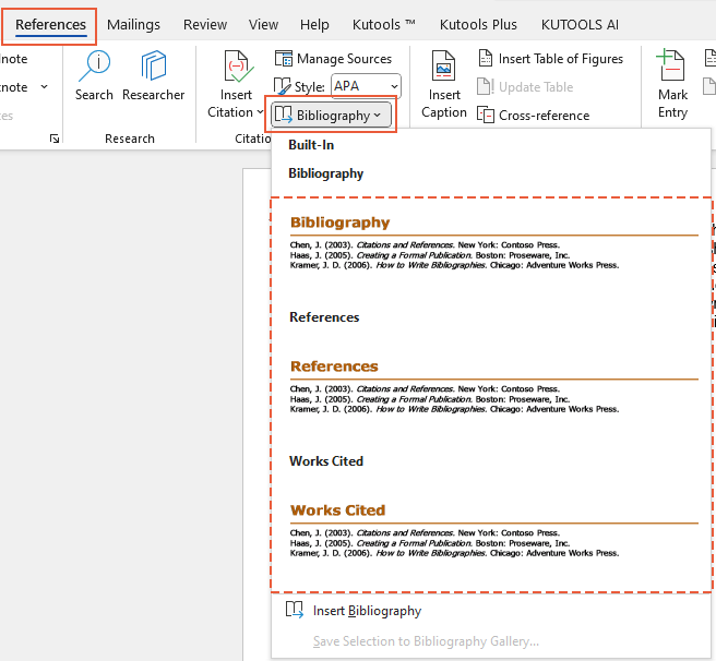 how to edit bibliography in word