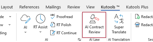 Kutools' AI Contract Review