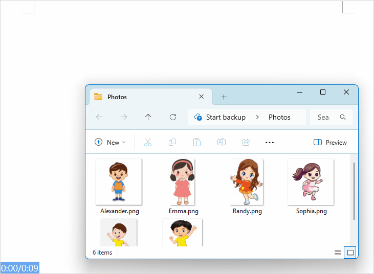 Drag and drop multiple pictures into Word