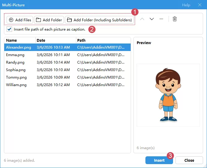 perform the operations in dialog box