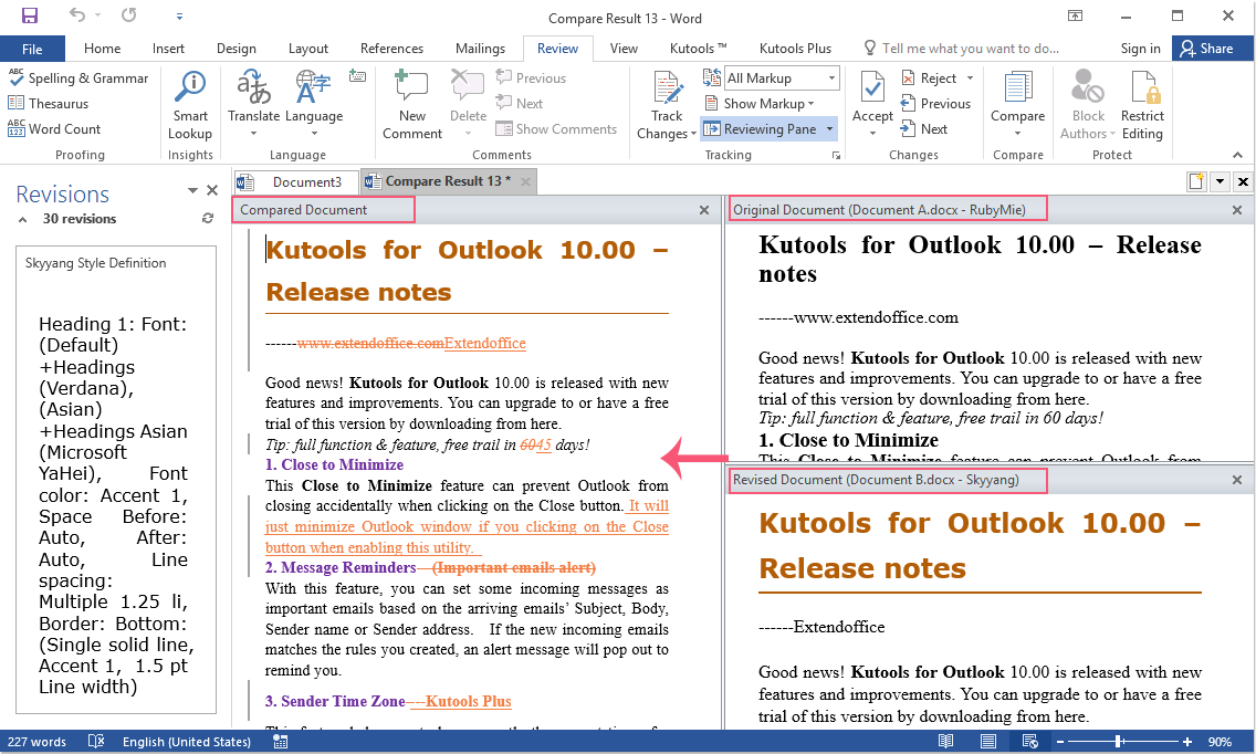 How To Quickly Compare Two Word Documents And Highlight The Differences 