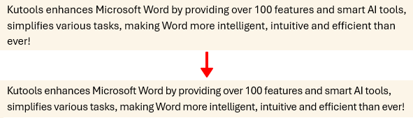 Before and after condensing character spacing in Word to pull a short last line up into the previous line
