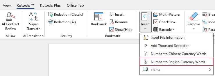 Numbers to English Currency Words