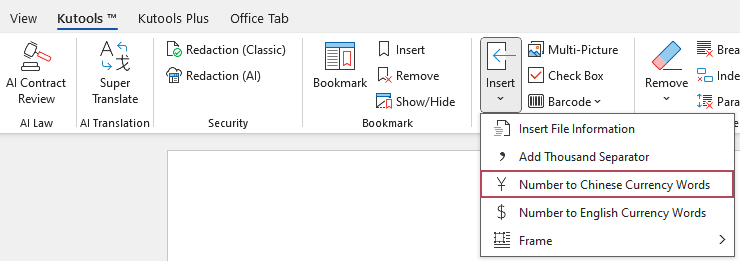 Numbers to Chinese Currency Words
