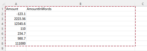 Amount (numbers) and AmountInWords