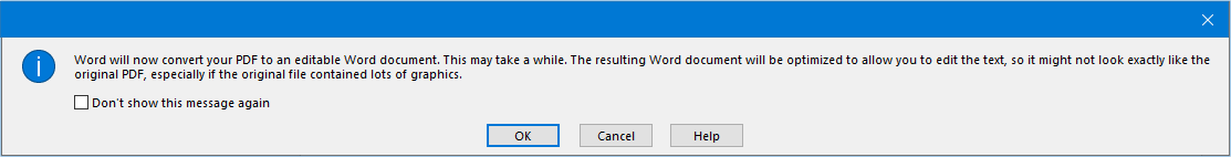 click ok in the warning message